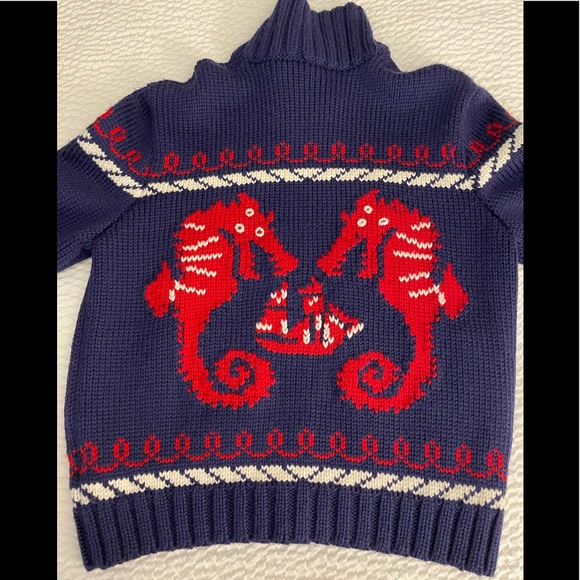 Gucci Blue Knitted Wool Bomber Sweater Size L - Picture 9 of 12